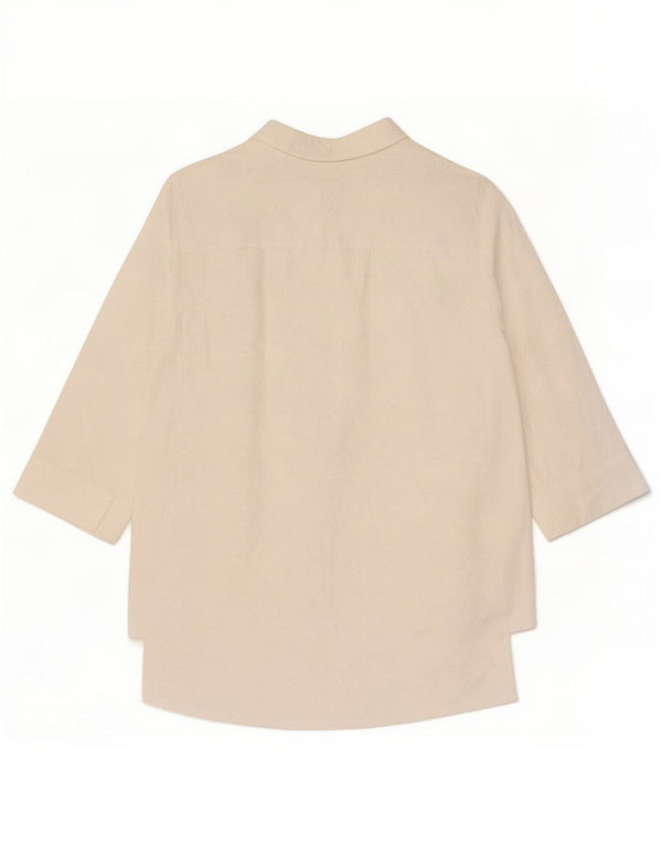 Naracamicie Blusa de manga 3/4 para mujer UK 46 Grande Blanco Floral