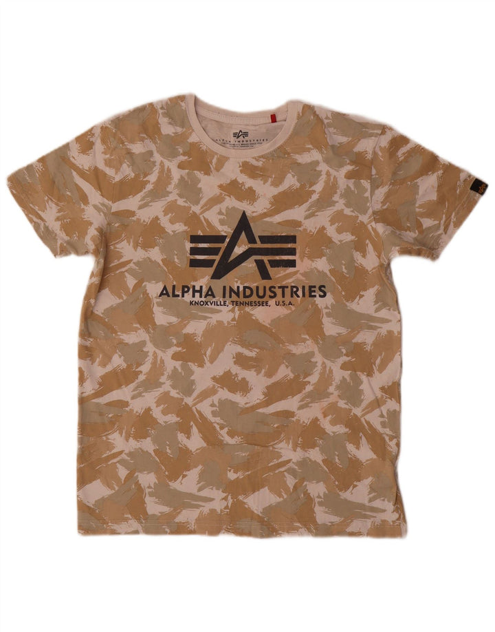 Alpha Industries - Camiseta gráfica para hombre, talla pequeña, algodón multicolor