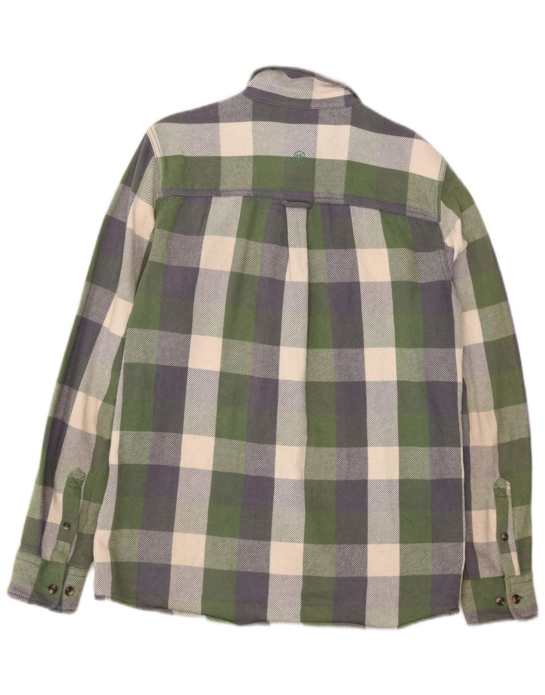 Camisa alta de franela de hombre de Fat Face de algodón a cuadros en verde medio