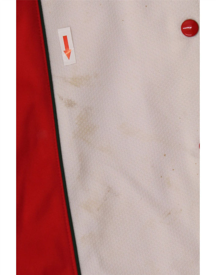 Vintage Mujer Chándal Pantalones IT 40 Pequeño Rojo Colorblock Poliéster