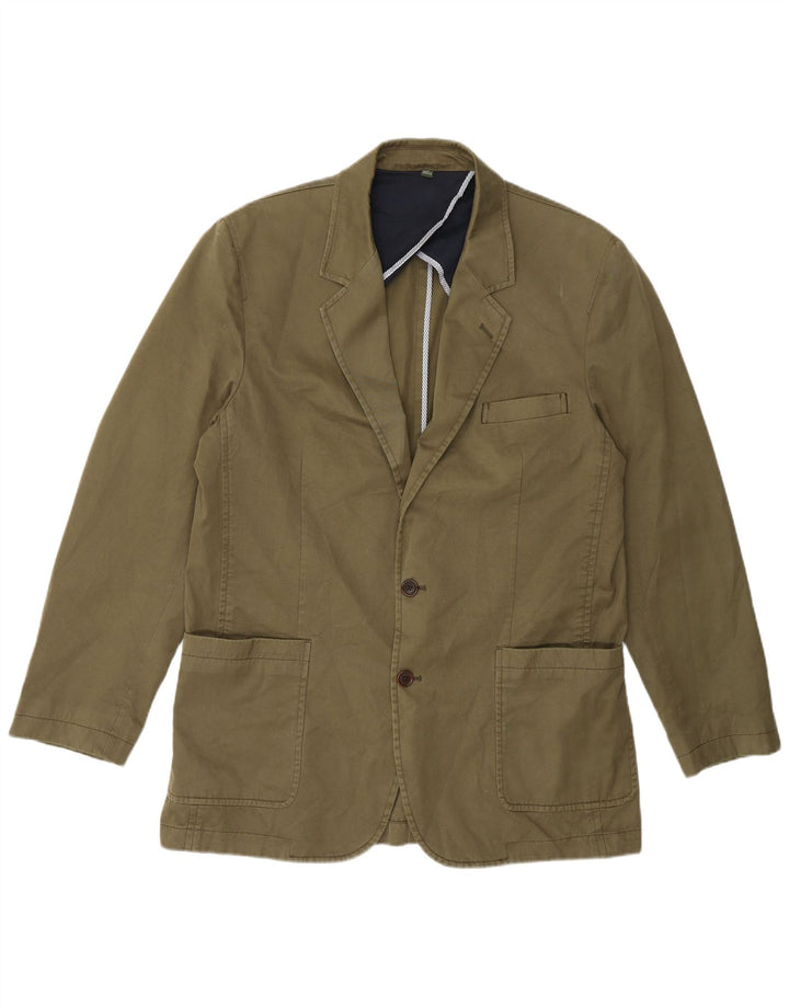 Orvis Chaqueta tipo blazer de 2 botones para hombre UK 40 Large Algodón caqui