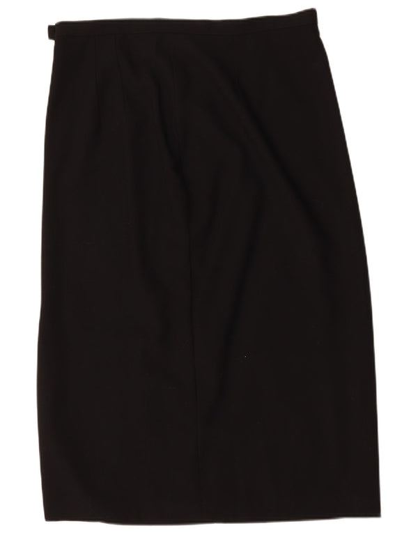 Marks & Spencer Falda recta midi para mujer UK 18 XL W32 Lana nueva negra