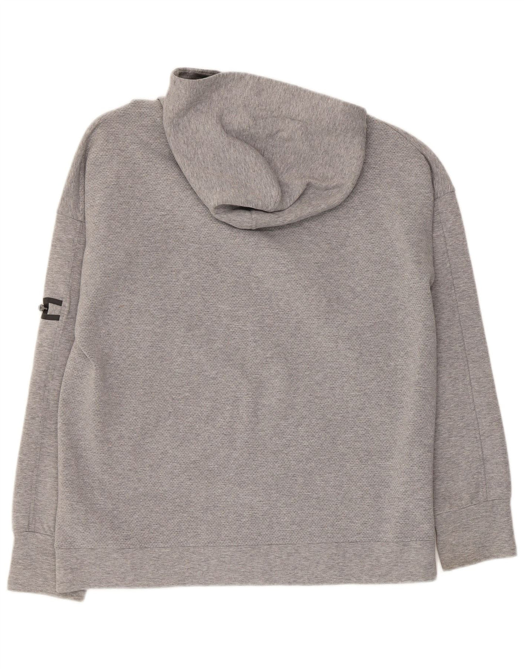 SUPERDRY Suéter con capucha y cremallera gráfica para hombre XL Algodón gris
