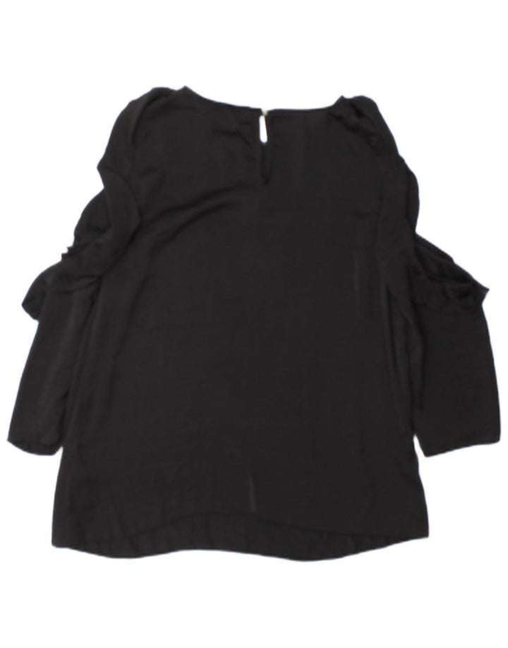 Lipsy Blusa de Manga Larga para Mujer UK 40 Medio Negro Poliéster