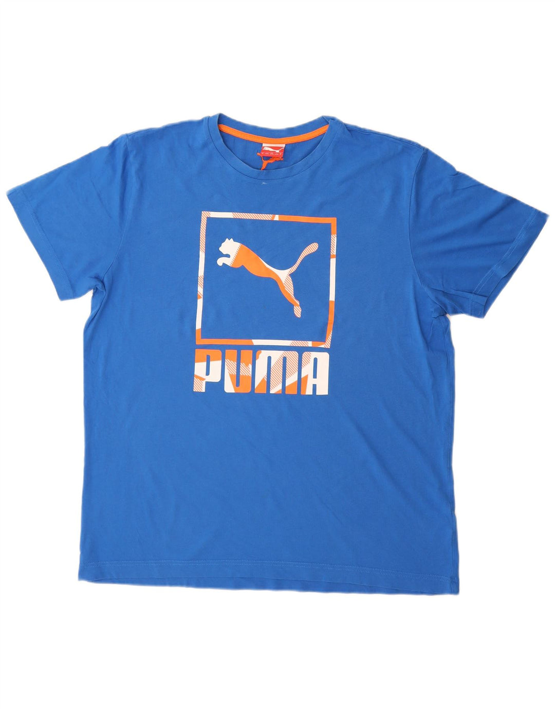Puma Camiseta gráfica para hombre Top XL Algodón azul