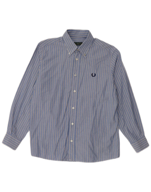 Fred Perry Camisa para niño 9-10 años Algodón a rayas azules