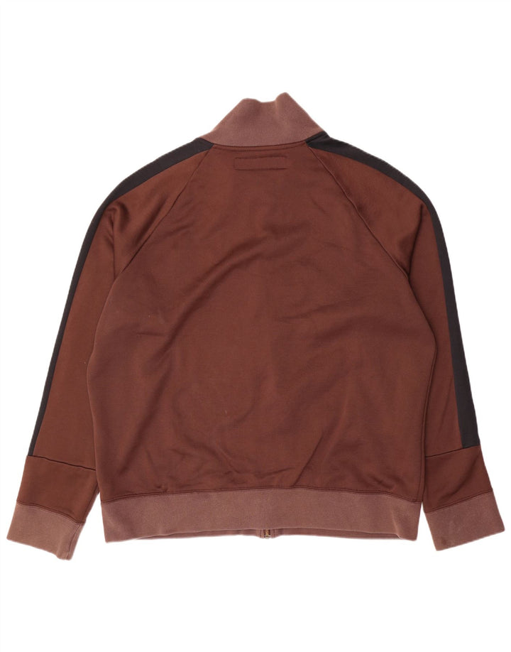 Replay Chaqueta superior de chándal con gráfico para hombre, 2XL, poliéster con bloques de color marrón