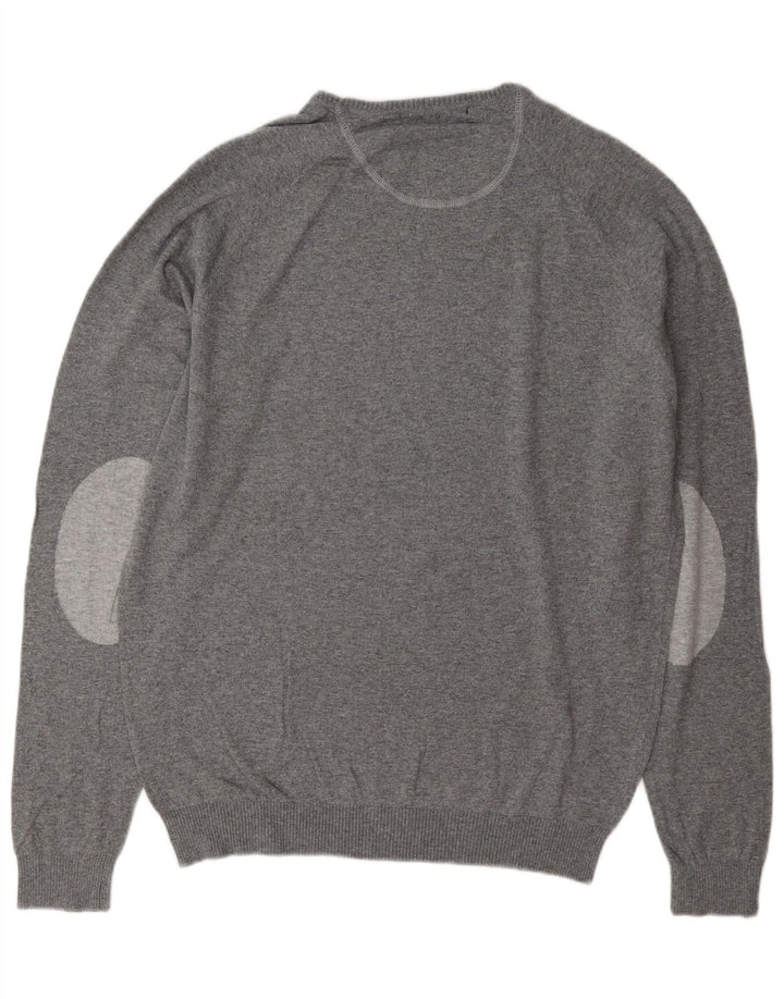 Zara Hombre Jersey Cuello Redondo Jersey XL Gris Algodón