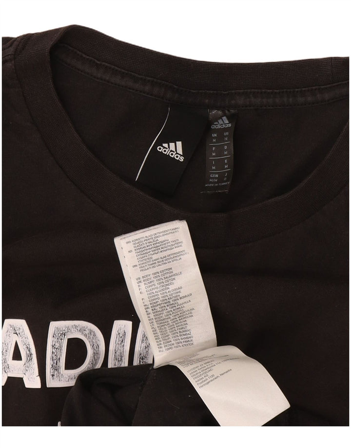 Adidas - Camiseta gráfica para hombre, talla mediana, algodón negro