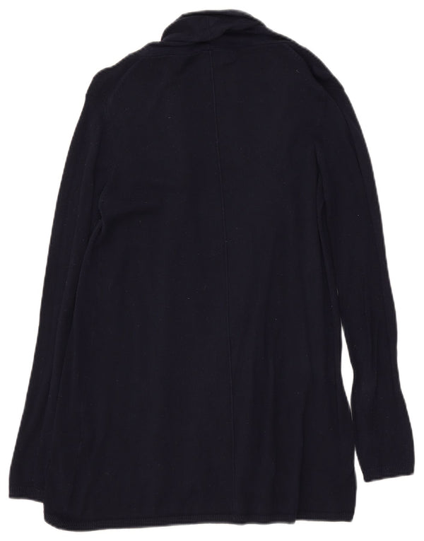 Zara Mujer Longline Open Cardigan Suéter UK 10 Small Azul Marino Viscosa