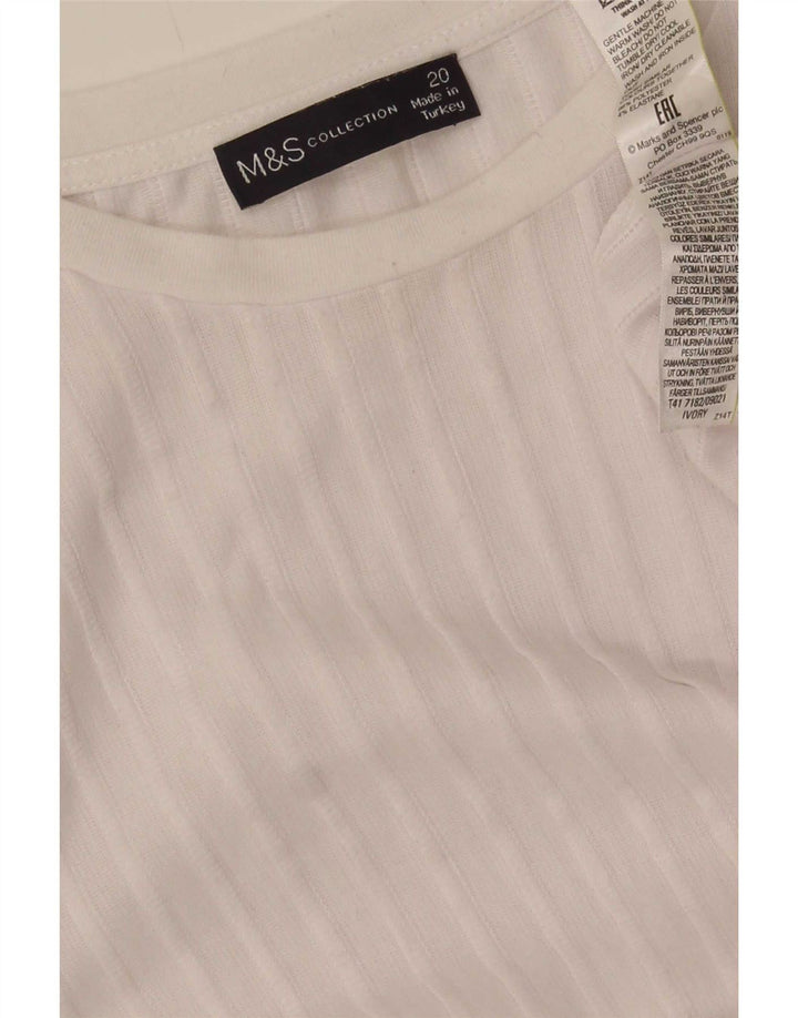Marks & Spencer Top extragrande para mujer Manga larga UK 20 2XL Poliéster blanco