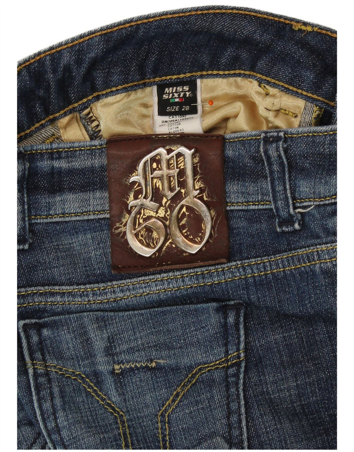 MISS SIXTY Vaqueros ajustados de cintura baja para mujer W28 L29 Algodón azul