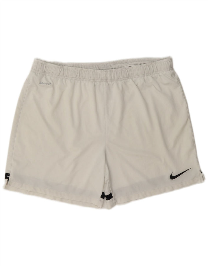 Nike - Pantalones cortos deportivos Dri Fit para hombre, tamaño grande, color blanco, poliéster