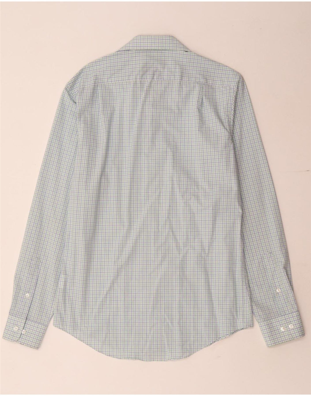 Tommy Hilfiger Camisa de ajuste atlético para hombre Talla 15 Algodón a cuadros azul mediano