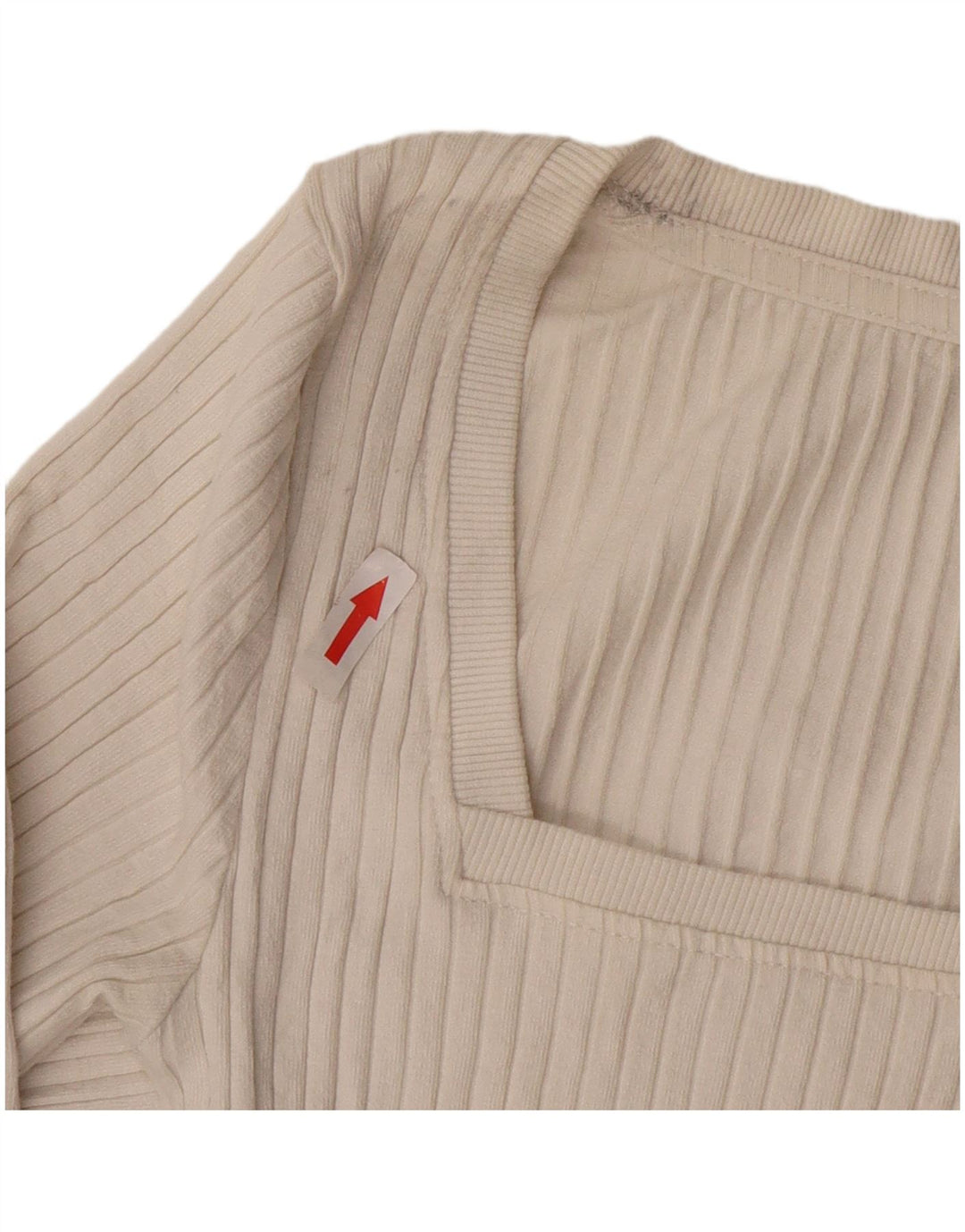 Zara Mujer Crop Top Manga Larga UK 10 Small Beige