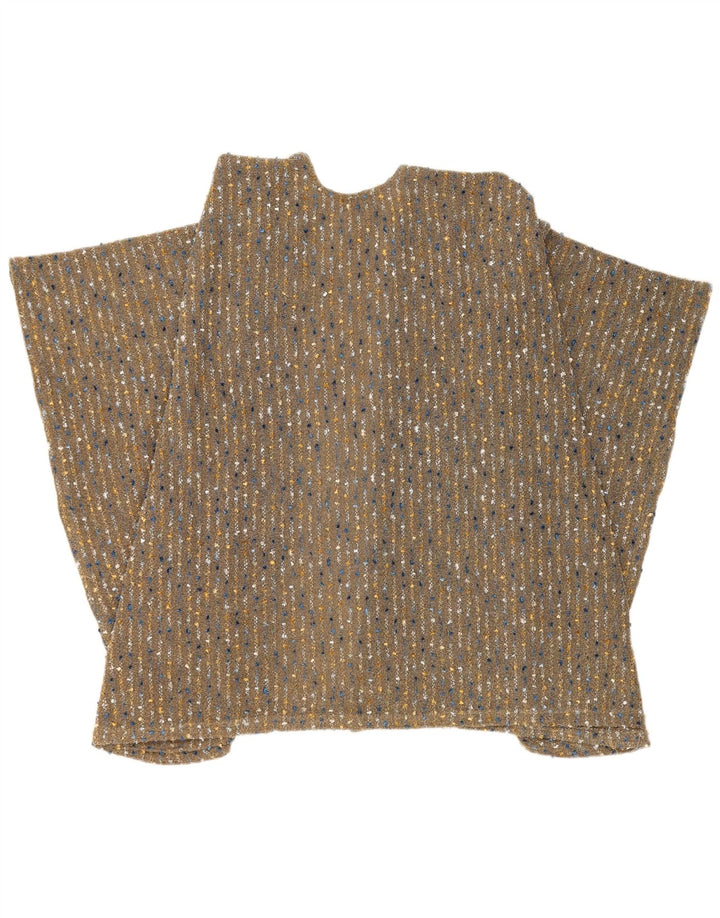 Vintage mujer cabo cardigan suéter un tamaño marrón rayas