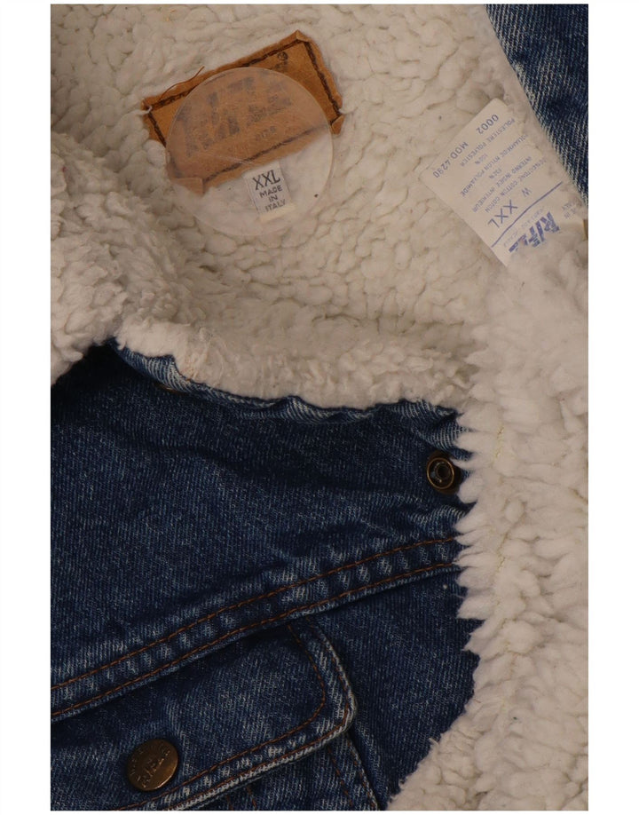 RIFLE Chaqueta vaquera Sherpa para hombre UK 44 2XL Algodón azul