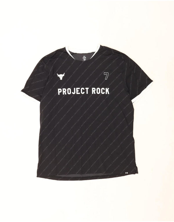 Under Armour Camiseta gráfica para hombre Top deportivo de nailon a rayas negras grandes