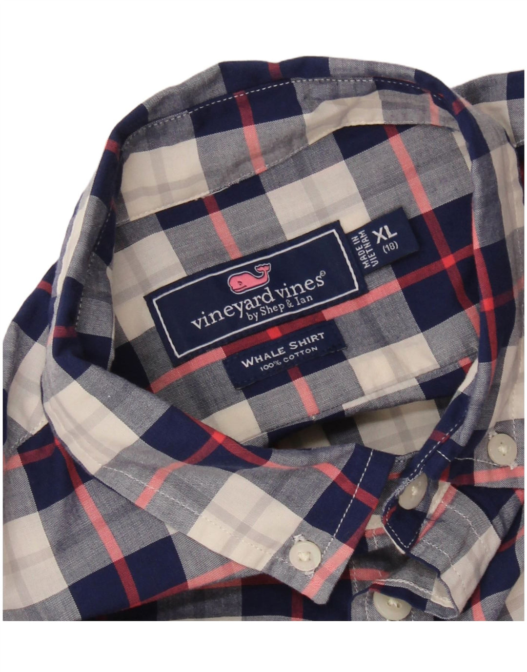 VINEYARD VINES Camisa Niño 15-16 Años XL Azul Marino Cuadros Algodón