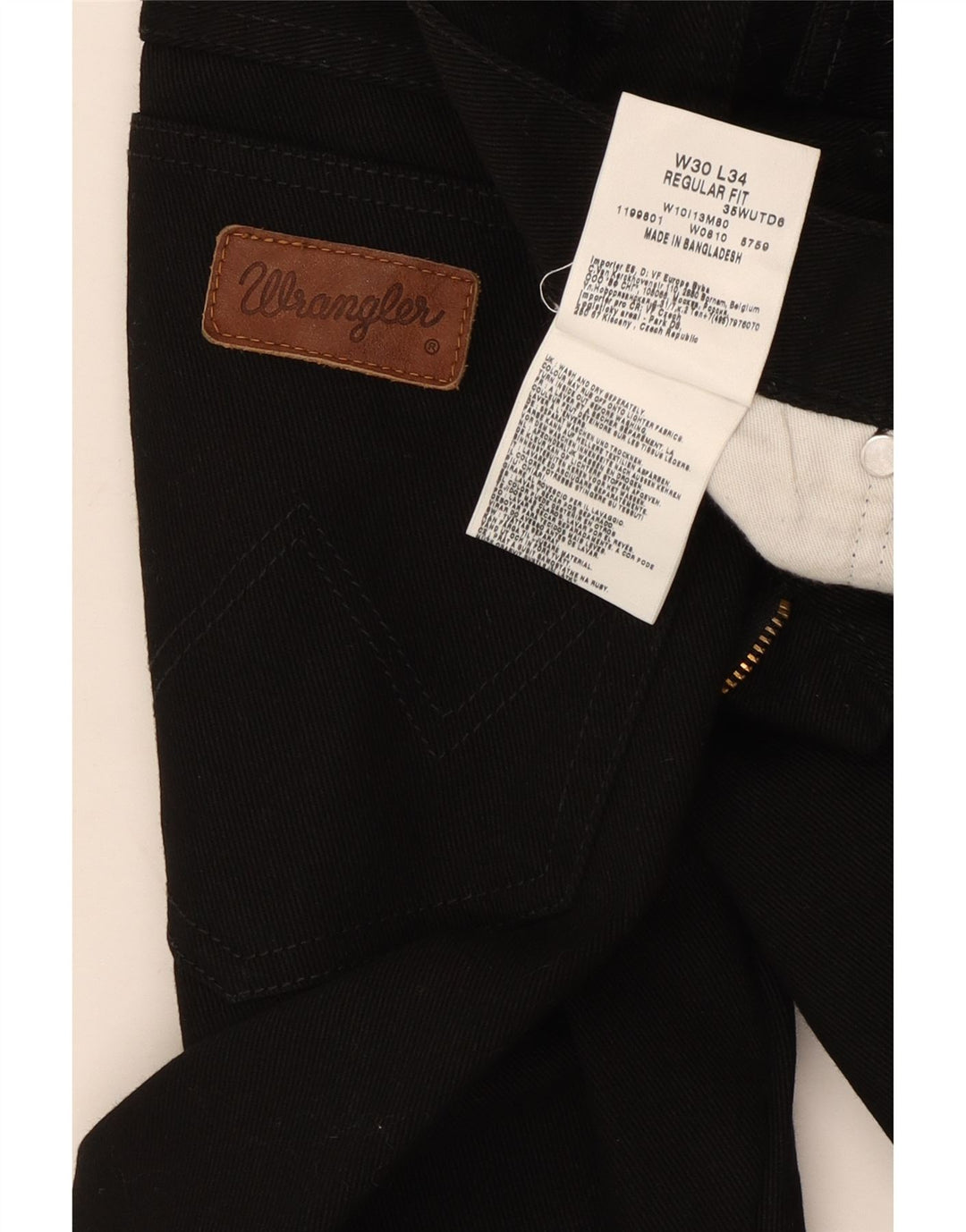 Wrangler Vaqueros rectos para hombre W30 L31 Algodón negro