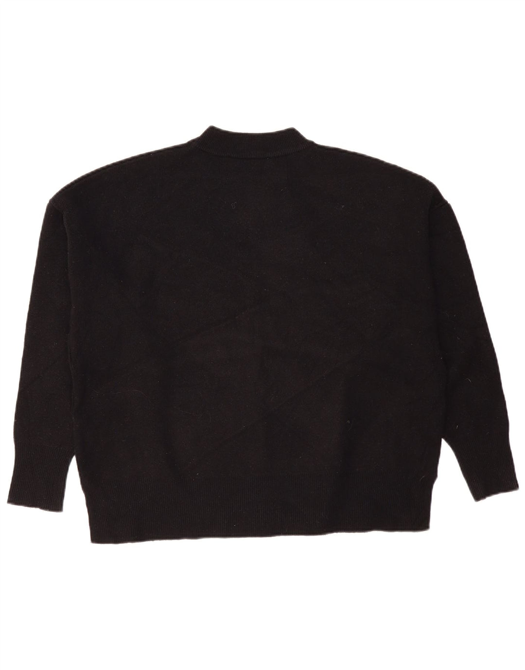 Zara Mujer Oversize Cuello Alto Jersey Jersey UK 10 Small Viscosa Negra