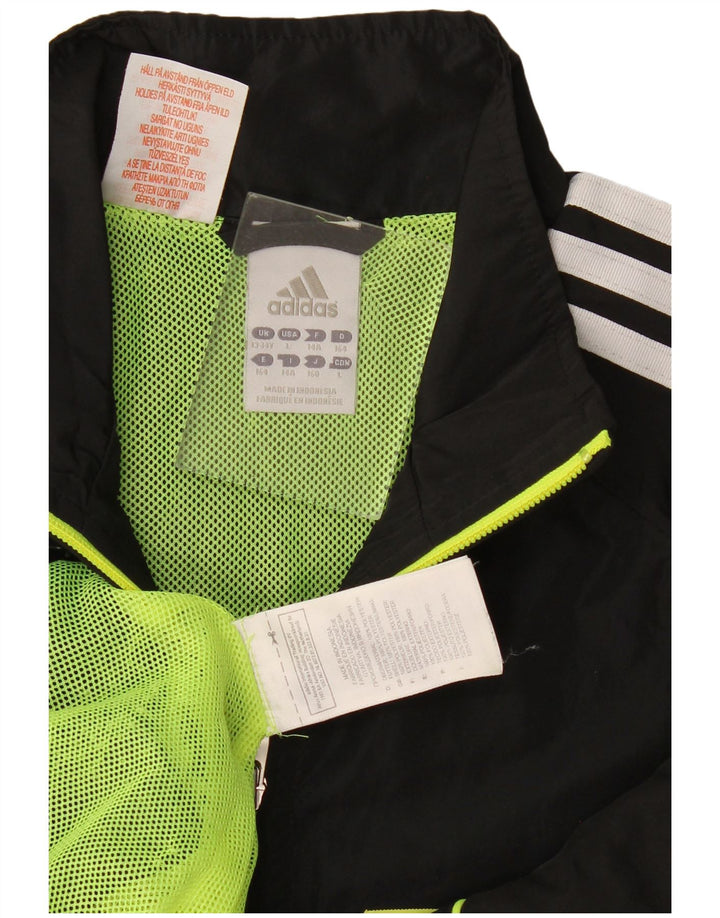 Adidas Boys Graphic Chándal Top Chaqueta 13-14 Años Grande Negro Poliéster