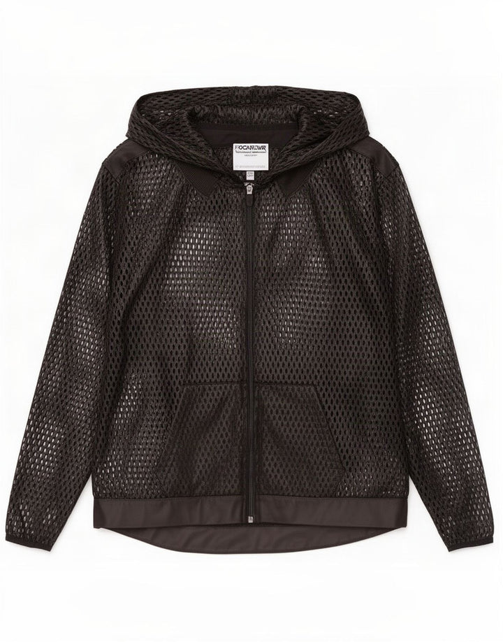 Adidas - Chaqueta de chándal con capucha para mujer, talla 10, color negro