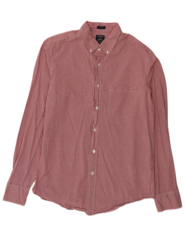 J. Crew Camisa ajustada con lavado flexible para hombre de algodón a cuadros rojo medio