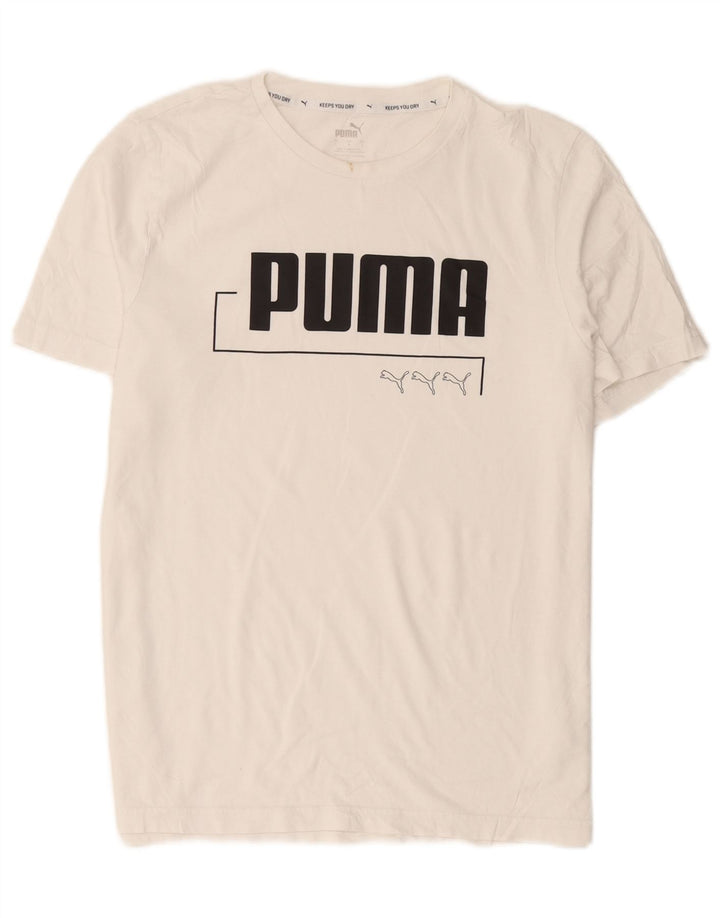 Puma - Camiseta gráfica para hombre, talla grande, algodón blanco