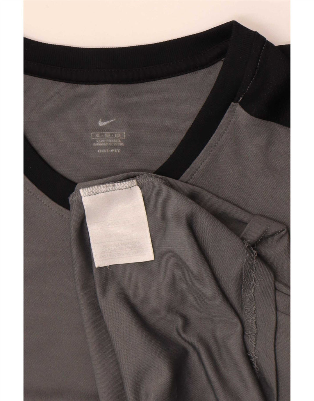 Camiseta Nike Dri Fit para hombre Top XL Gris Colorblock Poliéster