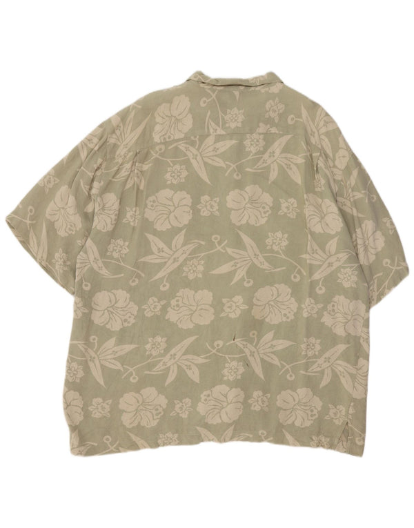 Tommy Bahama Camisa de manga corta para hombre 2XL Seda floral verde
