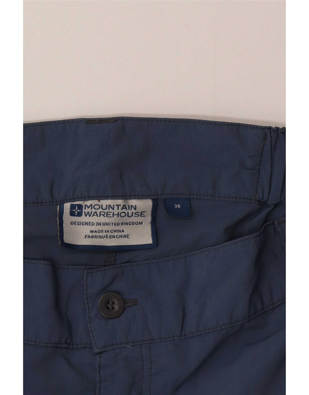 Pantalones cortos tipo cargo para hombre Mountain Warehouse W36 Large Nylon azul marino