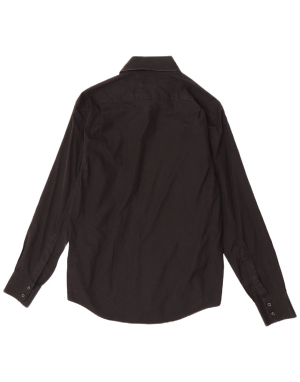 Camisa Reiss Hombre Mediana Algodón Negro