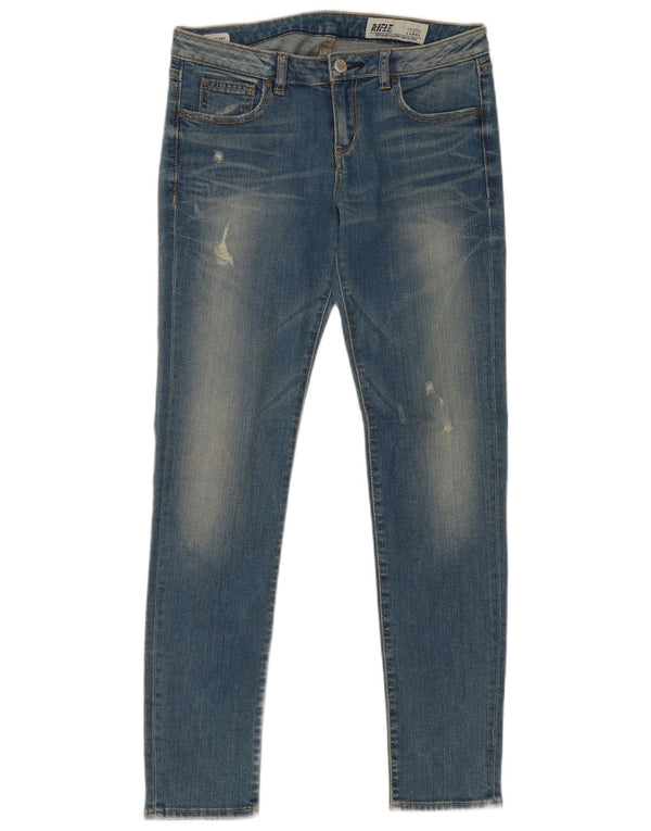 Vaqueros pitillo desgastados para mujer Rifle W29 L28 Algodón azul