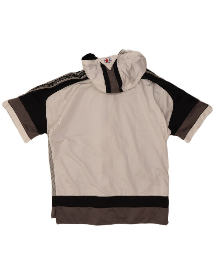 CHAMPION Chaqueta de chándal con capucha para hombre gris medio color block