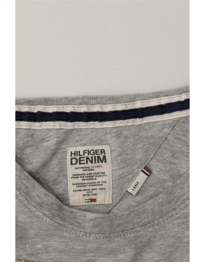 Tommy Hilfiger - Camiseta gráfica para hombre, talla grande, color gris