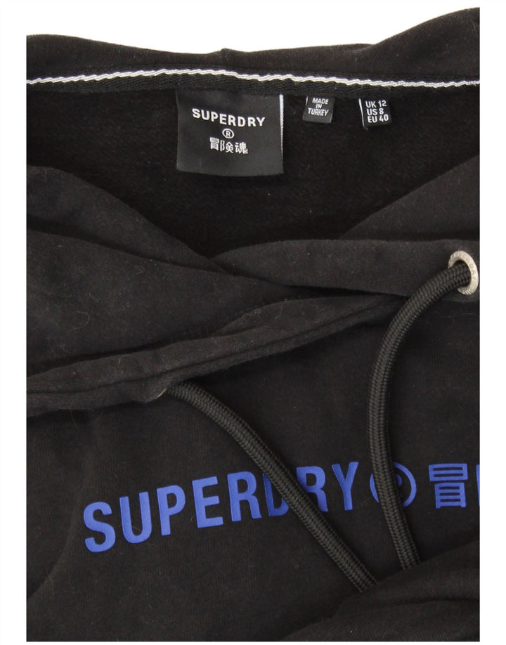 SUPERDRY Jersey con capucha y gráfico de corte extragrande para mujer UK 40 Mediano Negro