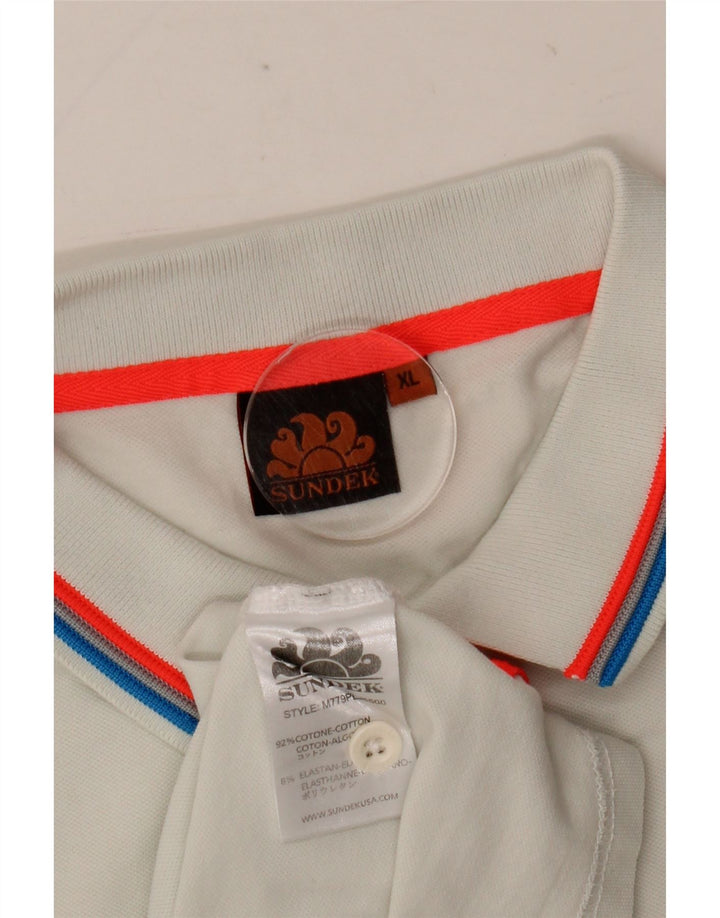 Polo Sundek Hombre XL Algodón Blanco