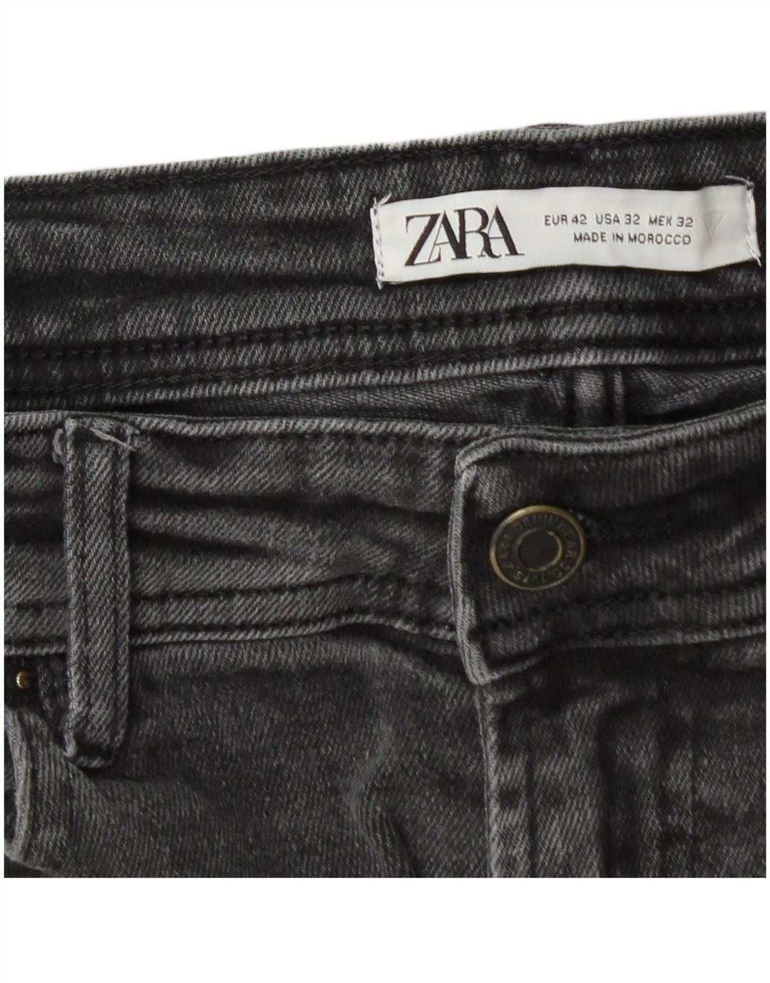 Zara Vaqueros cónicos para hombre EU 42 Medium W32 L30 Gris
