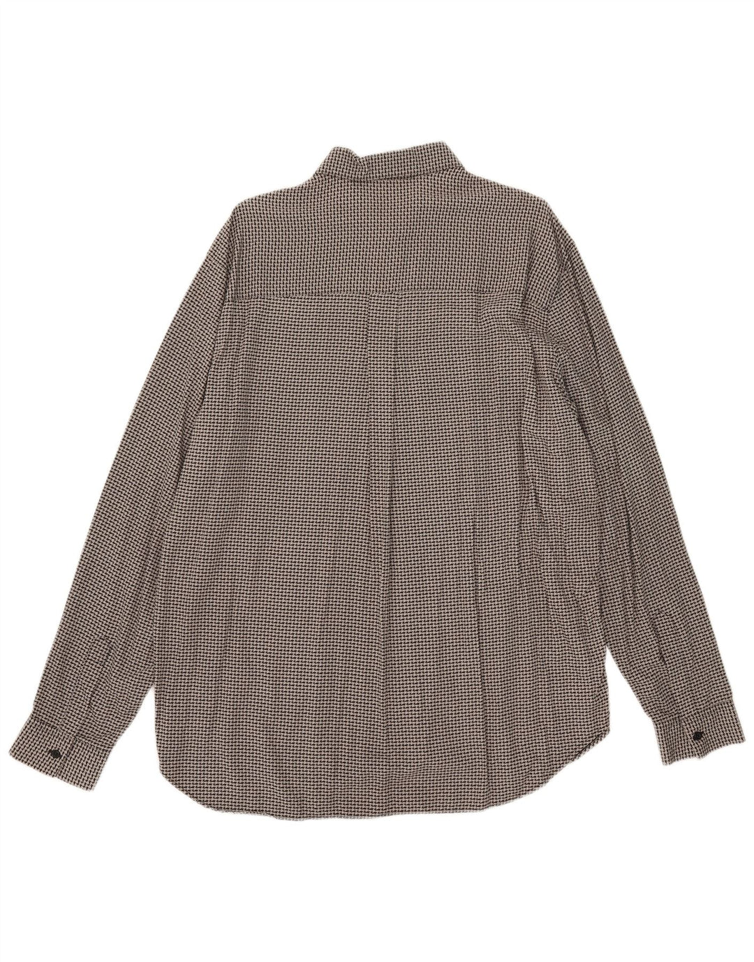 Camisa vintage para hombre Viscosa de pata de gallo gris grande