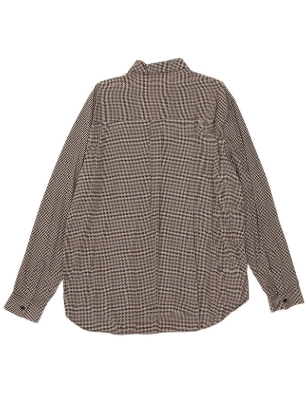 Camisa vintage para hombre Viscosa de pata de gallo gris grande