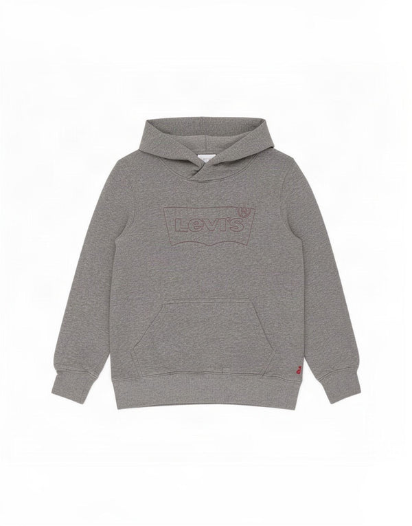 Levi's Jersey con capucha gráfica para niños 11-12 años Algodón moteado gris