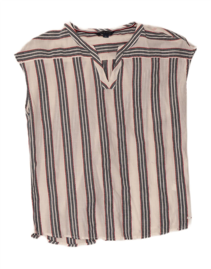 Tommy Hilfiger Blusa sin mangas para mujer UK 44 Mediana Rayas blancas