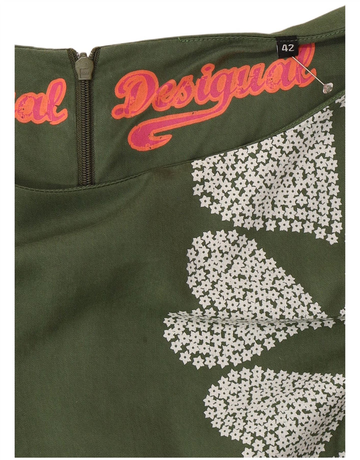 Desigual Vestido tubo gráfico EU 42 Corazón floral verde medio