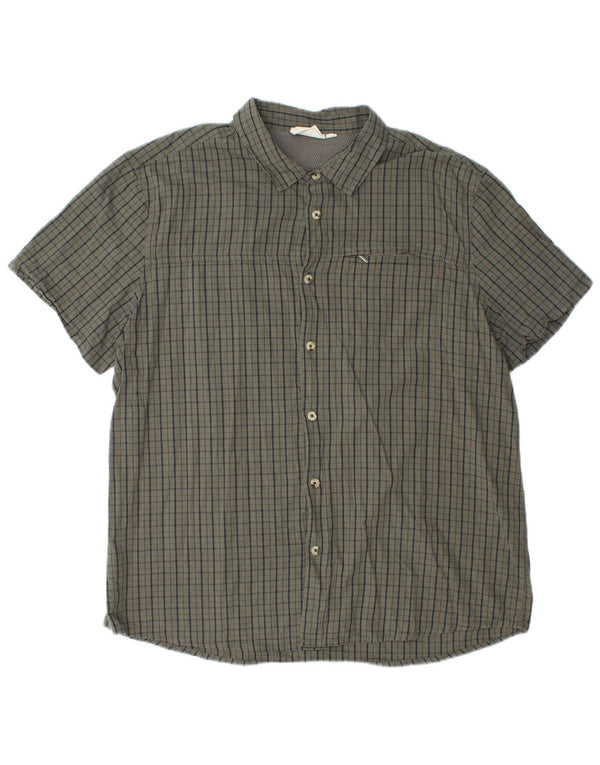 Camisa de manga corta para hombre Mountain Warehouse 2XL Cuadros verdes