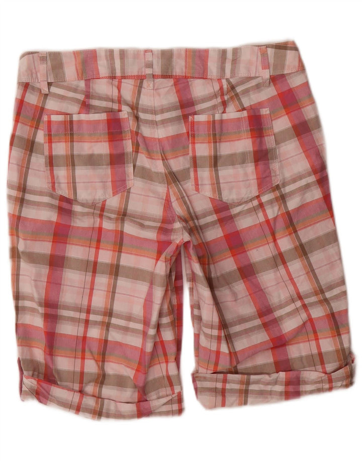 EDDIE BAUER Pantalones cortos chinos para mujer US 6 Medium W32 Algodón a cuadros rosa