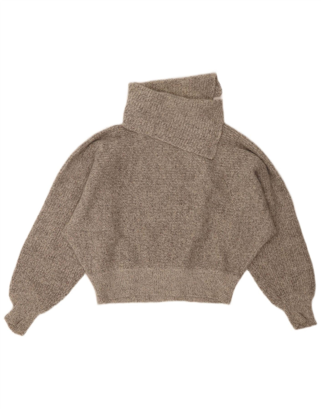 BAGARRY Suéter corto con cuello vuelto para mujer Reino Unido 14 Grande gris moteado