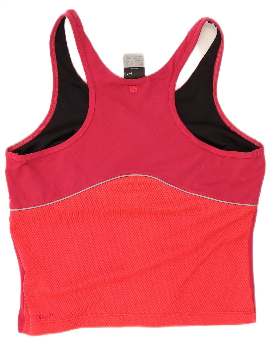 NIKE Mujer Dri Fit Crop Vest Top UK 40/40 XL Rosa Colorblock