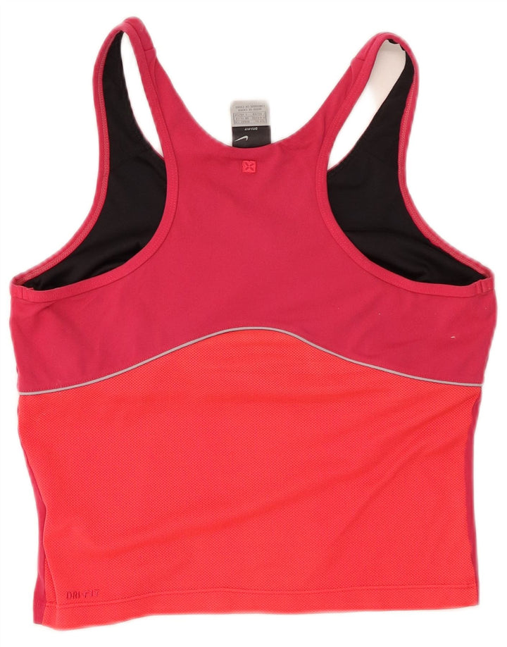 NIKE Mujer Dri Fit Crop Vest Top UK 40/40 XL Rosa Colorblock