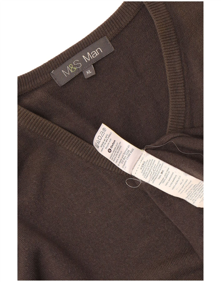 MARKS & SPENCER Jersey con cuello en V para hombre XL Acrílico gris